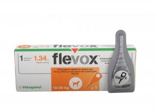 Vetoquinol FLEVOX M 1,34 ML Krople na pchły i kleszcze PSY 10-20 KG