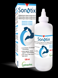 Vetoquinol SONOTIX 120 ML Preparat do czyszczenia uszu dla psów i kotów