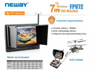 Monitor podglądowy 7" NEWAY FPV72 5.8GHZ WIFI
