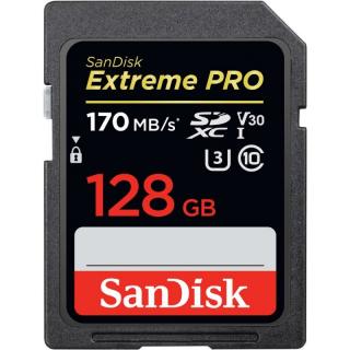 SANDISK EXTREME PRO SDXC 128 GB 170/90 MB/s V30 UHS-I U3