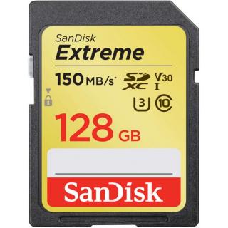 SANDISK EXTREME SDXC 128 GB 150/70 MB/s V30 UHS-I U3