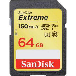 SANDISK EXTREME SDXC 64 GB 150/60 MB/s V30 UHS-I U3
