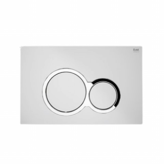Rak Ceramics Ecofix Przycisk Biały Okrąg Z Elementami Chromowanymi FS04RAKWHRO8C