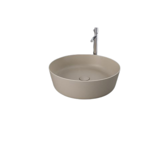 Rak Ceramics Feeling Umywalka Slim Nablatowa Okrągła 42 cm Cappuccino Mat FEECT4200514A