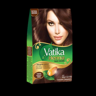 Farba do włosów naturalny brąz Henna Hair Color Dabur Vatika 60g