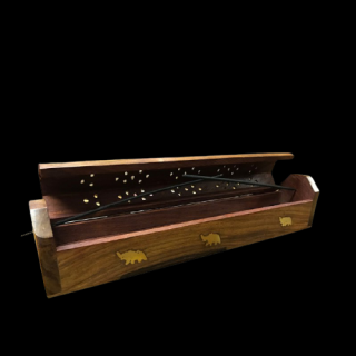 Ręcznie wykonane pudełko do palenia kadzidełek z drewna palisander