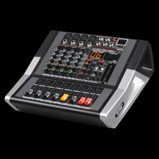 Mikser z wbudowanym wzmacniaczem Brass Tone Audio, bluetooth USB MP3 2X200W RMS BTA1204 - Powermikser 4 kanałowy