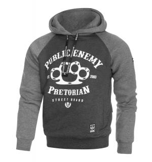 Bluza z kapturem "Public Enemy" grafitowa