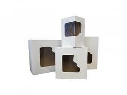 Pudełko cukiernicze klejone białe + okno 16,5x11x8cm 50 sztuk