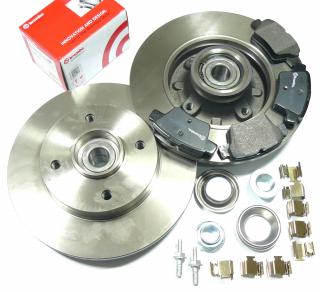 KLOCKI HAMULCOWE BREMBO P61100 I TARCZE HAMULCOWE BREMBO 08.9512.17 TYŁ CITROEN C4 PEUGEOT 207 307 ŁOŻYSKO + ABS