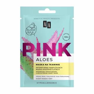 AA Aloes Pink Intensywnie Nawilżająca Maska Rozświetlająca 18ml