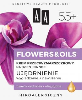 AA Flowers Oils 55+ Krem Przeciwzmarszczkowy Na Dzień i Na Noc - Ujędrnienie 50ml