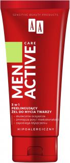 Aa Men Active Care Peelingujący Żel do Mycia Twarzy 3w1 150ml