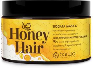 Barwa Cosmetics Honey Hair Bogata Maska Wzmacniająco-Regenerująca do Włosów Bardzo Zniszczonych 220ml