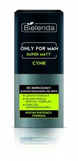 Bielenda Only For Man Super Matt Żel Nawilżający Przeciw Błyszczeniu Się Skóry 50ml