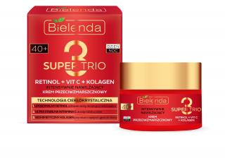 Bielenda Super Trio 40+ Intensywnie Nawilżający Krem Przeciwzmarszczkowy Na Dzień I Noc 50ml