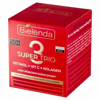 Bielenda Super Trio 50+ Silnie Ujędrniający Krem Przeciwzmarszczkowy Na Dzień I Noc 50ml