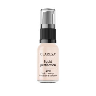 Claresa Korektor i Podkład Kryjący w Płynie 2in1 Liquid Perfection Nr 101 Light 18g