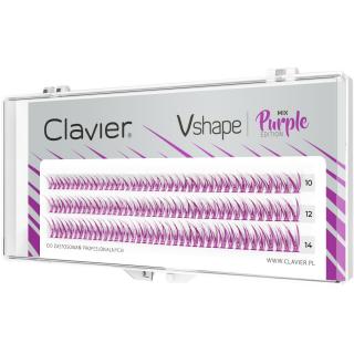 Clavier Kępki Rzęs Kolorowe Vshape Fioletowe Colour Edition PURPLE mix 10 mm 12 mm 14 mm