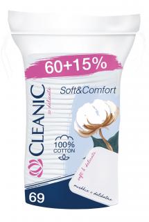 Cleanic Soft Comfort Kwadratowe Płatki Kosmetyczne 1op.-69szt (60+15%)