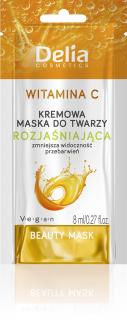 Delia Beauty Kremowa Maseczka Rozjaśniająca z Witaminą C 8ml