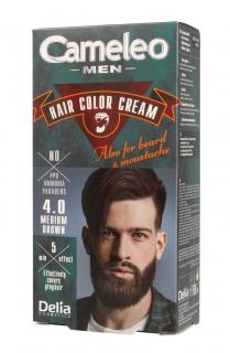 Delia Cosmetics Cameleo Men Krem Koloryzujący Do Włosów,Brody I Wąsów Nr. 4.0 Medium Brown 30ml