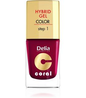 Delia Cosmetics Coral Hybrid Gel Emalia Do Paznokci Nr 12 Bordowy 11ml