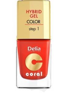 Delia Cosmetics Coral Hybrid Gel Emalia Do Paznokci Nr 14 Pomarańczowa Czerwień 11ml