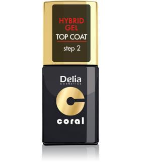 Delia Cosmetics Coral Hybrid Gel Emalia Do Paznokci Top Coat 11ml