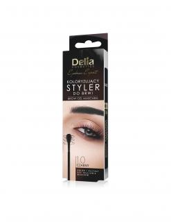 Delia Cosmetics Eyebrow Expert Maskara Koloryzująca 1.0 Czarny- Styler Do Brwi 11ml