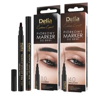 Delia Cosmetics Eyebrow Expert Piórkowy Marker Do Brwi - Brązowy 1szt