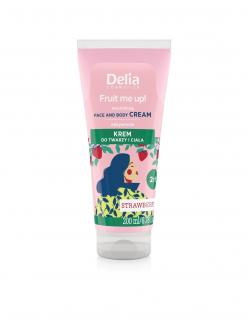 Delia Cosmetics Fruit Me Up! Odżywczy Krem Do Twarzy i Ciała 2w1 - Truskawka 200ml