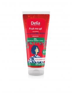 Delia Cosmetics Fruit Me Up! Odżywczy Żel Do Mycia Twarzy i Ciała 2w1 - Truskawka 200ml