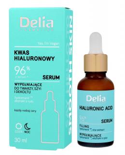 Delia Cosmetics Serum Do Twarzy, Szyi I Dekoltu Kwas Hialuronowy 96% Z Natury 30 Ml