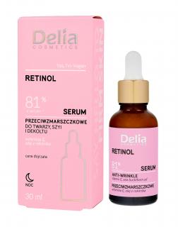 Delia Cosmetics Serum Do Twarzy, Szyi I Dekoltu Retinol 81% Z Natury Delia Cosmetics, 30 Ml