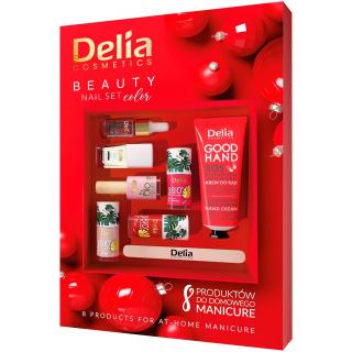Delia Kalendarz Prezentowy do Manicure Nail Set Colour  Czerwony 8 Produktów