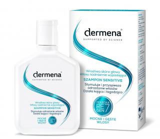 Dermena Hair Care Sensitive Szampon Do Wrażliwej Skóry Głowy, Hamujący Wypadanie Włosów 200ml