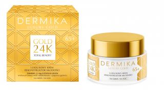 Dermika Luxury Gold 24k Total Benefit Luksusowy Krem-Rekonstruktor Młodości 65+ Na Dzień i Noc 50ml