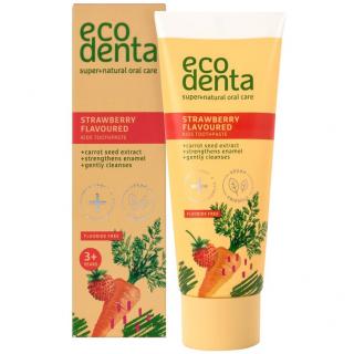 Ecodenta - pasta do zębów dla dzieci o smaku poziomki z ekstraktem z marchwii i bioaktywnym wapniem 75 ml