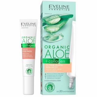 Eveline Aloe Organic Płynne Płatki pod Oczy Zmniejszające Cienie i Obrzęki Aloes Kolagen Każdy Rodzaj Cery 20 ml