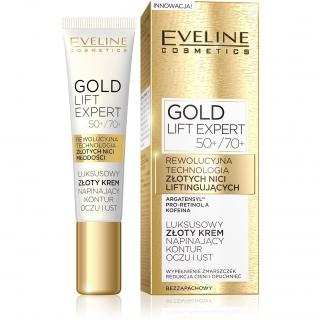 Eveline Gold Lift Expert 50+/70+ Luksusowy Złoty Krem Napinający Kontur Oczu I Ust 15ml