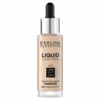 Eveline Liquid Control Hd Podkład Do Twarzy Z Dropperem Nr 001 Porcelain 32ml