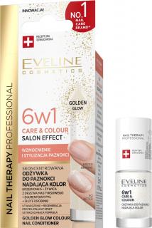 Eveline Nail Therapy Professional Skoncentrowana Odżywka Do Paznokci Nadająca Kolor 6w1 Care Colour Salon Effect - Golden Glow