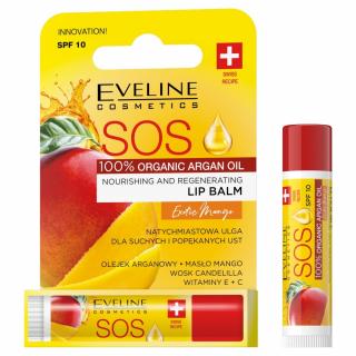 Eveline Sos Lip Balm 100% Organic Argan Oil Balsam Do Ust Odżywczy Regenerujący Exotic Mango 1szt