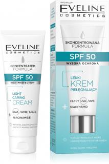 Eveline SPF 50 Lekki Krem Pielęgnujący z Filtrami i Niacynamidem do Cery 30ml