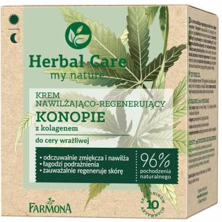 Farmona Herbal Care Krem Nawilżająco Regenerujący KONOPIE z Kolagenem Cera Wrażliwa 50 ml