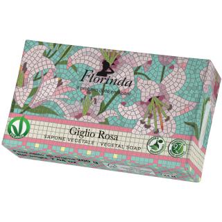 Florinda Mosaico Mydło Roślinne w Kostce Ręcznie Robione Perfumowane Różowa Lilia 200 g