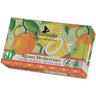 Florinda Mosaico Mydło Roślinne w Kostce Ręcznie Robione Perfumowane Środziemnomorskie Owoce Cytrusowe 200 g