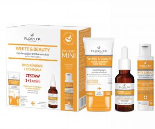 Floslek Zestaw White  Beauty Krem na Przebarwienia + Peeling Rozjaśniający + Tonik