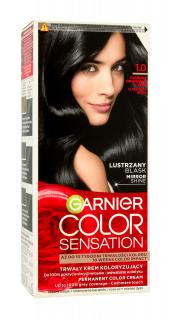 Garnier Color Sensation Krem Koloryzujący 1.0 Onyx Black- Głęboka Onyksowa Czerń 1op.